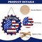 4th of July Dog & Cat Paw Print Door Sign - "Welcome" Patriotic Pet Lover Wood Decor - 12" American Flag Paw Wooden Wreath for Front Porch, Independence Day & Memorial Day Gift